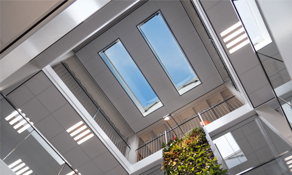 Flat roof window - lots of natural light and a safe roof access