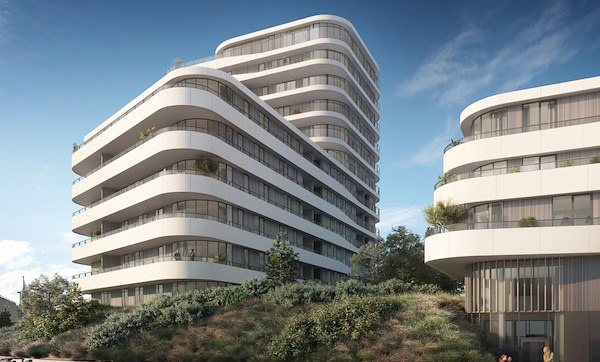 Nieuwbouw appartementencomplex met drie Gorter dakluiken