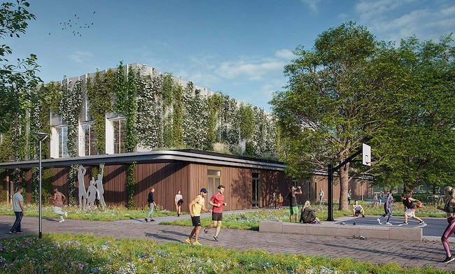 Sporthal in Amsterdam met veilige daktoegang van Gorter 