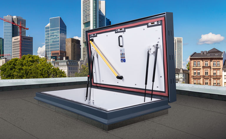Custom-size fire-resistant roof hatch