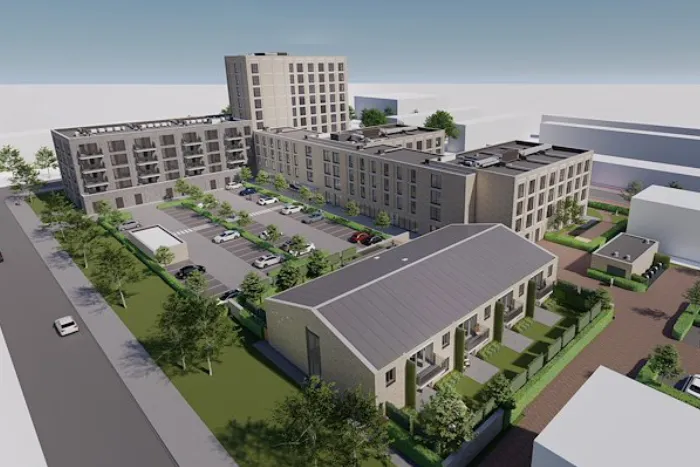 vier dakluiken op appartementen complex