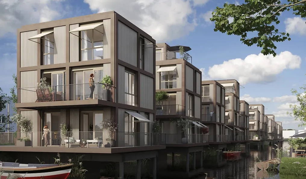 waterwoningen glazen dakluiken